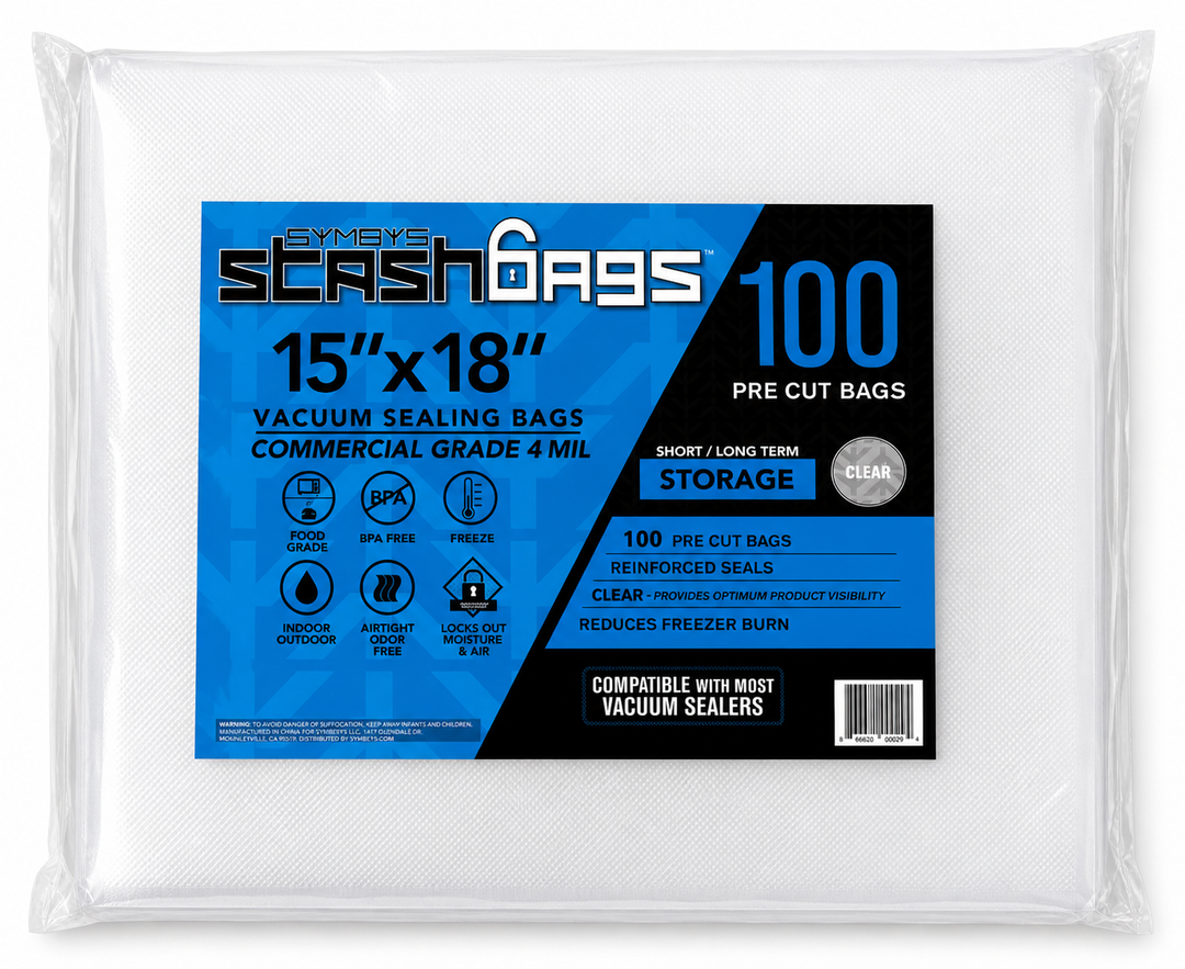Stash Bags 15" x 18" 4 Mil Pre-Cut Vacuum Seal Bags