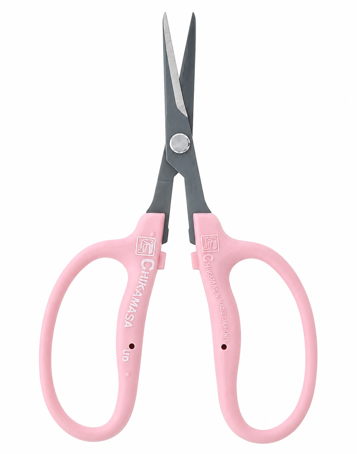 Chikamasa B-500SRFP Pink, Stainless Steel, Sap Resistant, Curved Scissors