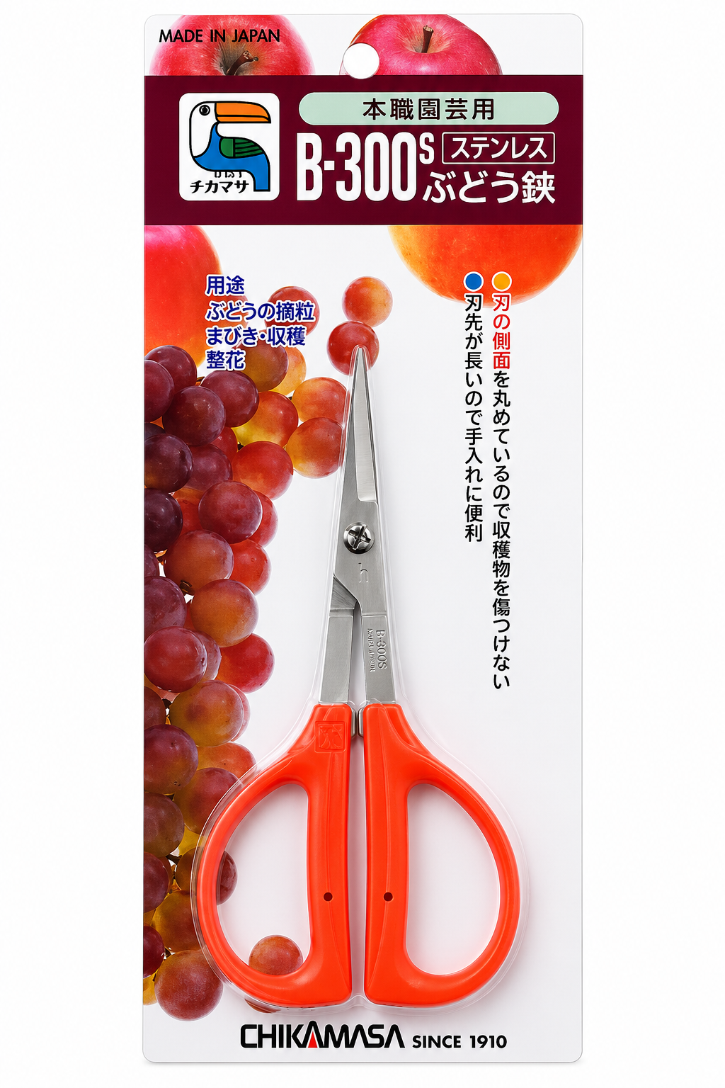 Chikamasa B-300S Stainless Steel Grape Scissors
