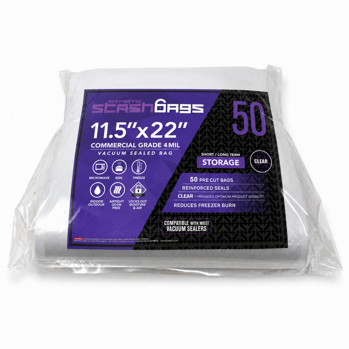 Stash Bags 11.5" x 22" 4 Mil Pre-Cut Vacuum Seal Bags