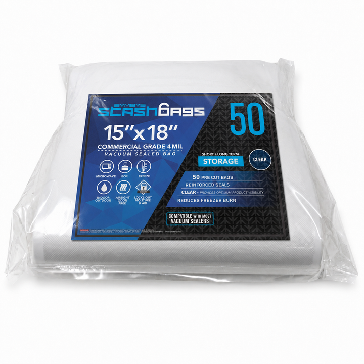 Stash Bags 15" x 18" 4 Mil Pre-Cut Vacuum Seal Bags