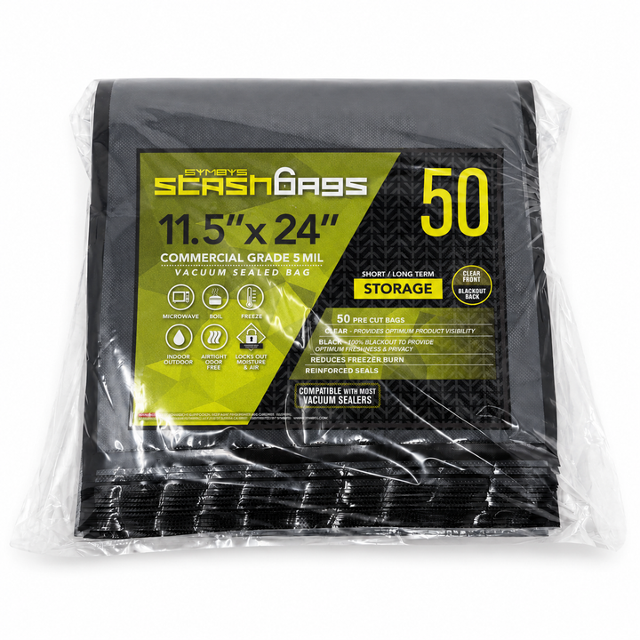 Stash Bags 11.5" x 24" 5 Mil Pre-Cut Vacuum Seal Bags