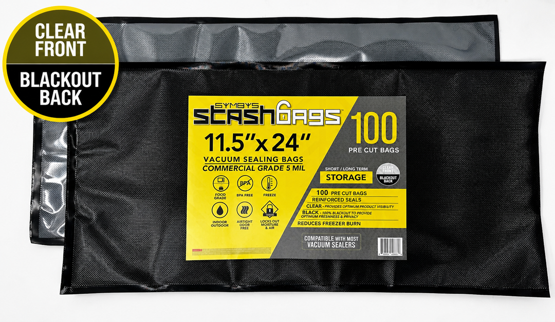Stash Bags 11.5" x 24" 5 Mil Pre-Cut Vacuum Seal Bags