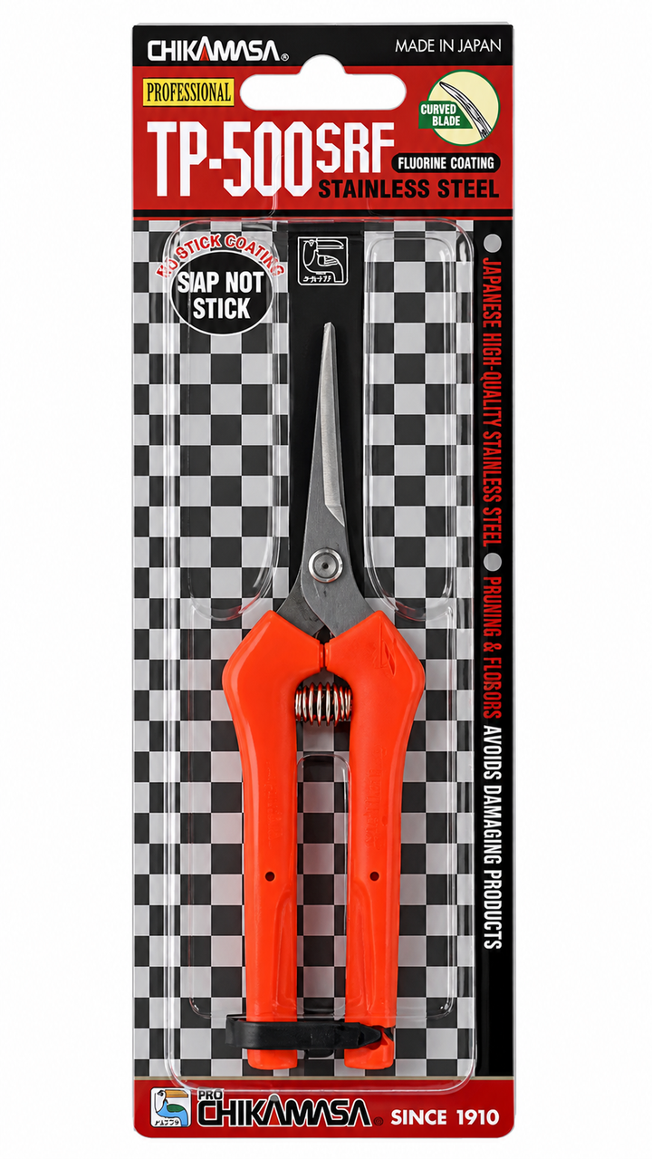 Chikamasa TP-500SRF Curved, Sap Resistant Torsion Spring Scissors